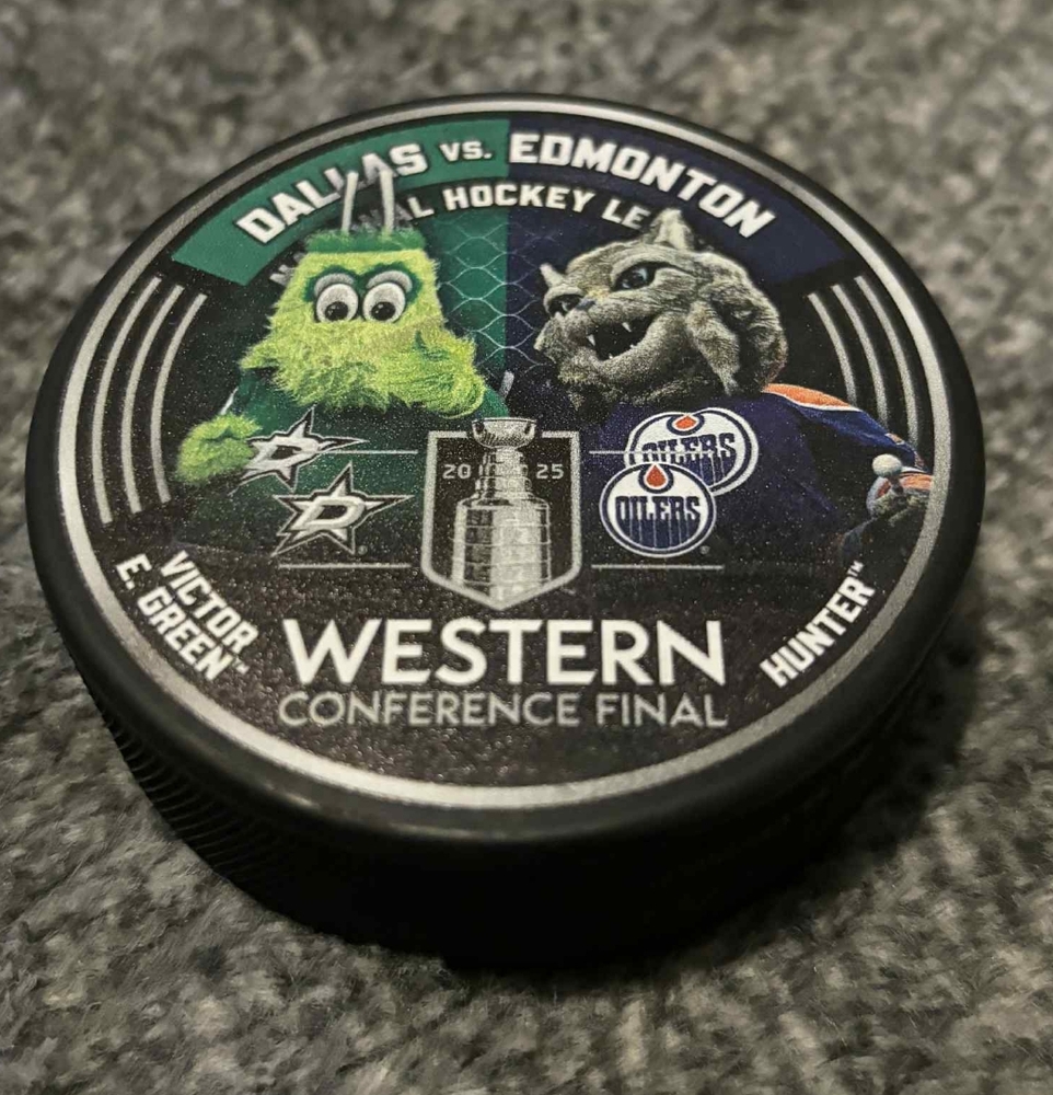 Dallas Stars vs Edmonton Oilers 2025 Western Conference Finals Mascot Puck